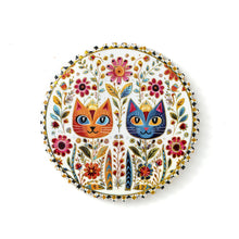 Load image into Gallery viewer, Coaster Cat with Gold 12 Assorted 10.8X10.8CM - 618111
