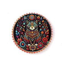 Load image into Gallery viewer, Coaster Cat with Gold 12 Assorted 10.8X10.8CM - 618111
