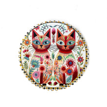 Load image into Gallery viewer, Coaster Cat with Gold 12 Assorted 10.8X10.8CM - 618111
