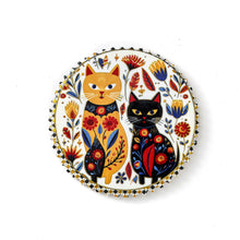 Load image into Gallery viewer, Coaster Cat with Gold 12 Assorted 10.8X10.8CM - 618111
