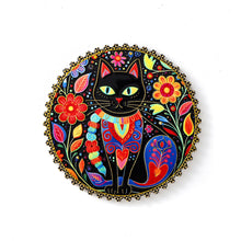 Load image into Gallery viewer, Coaster Cat with Gold 12 Assorted 10.8X10.8CM - 618111
