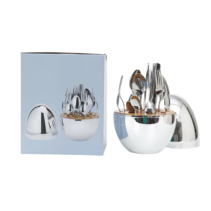 Egg Cutlery Set 24PC Stainless Steel Silver - 619242