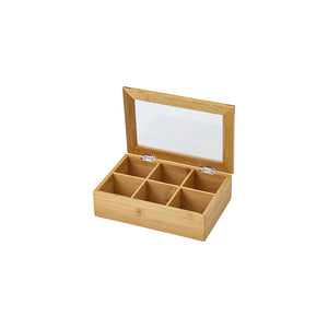 Tea Box 6 Sections Bamboo 30X20X7CM - 619982
