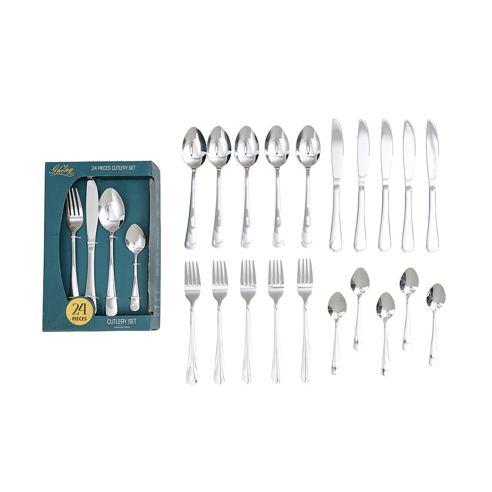 Cutlery Set Stainless Steel 24PC Round End - 620049