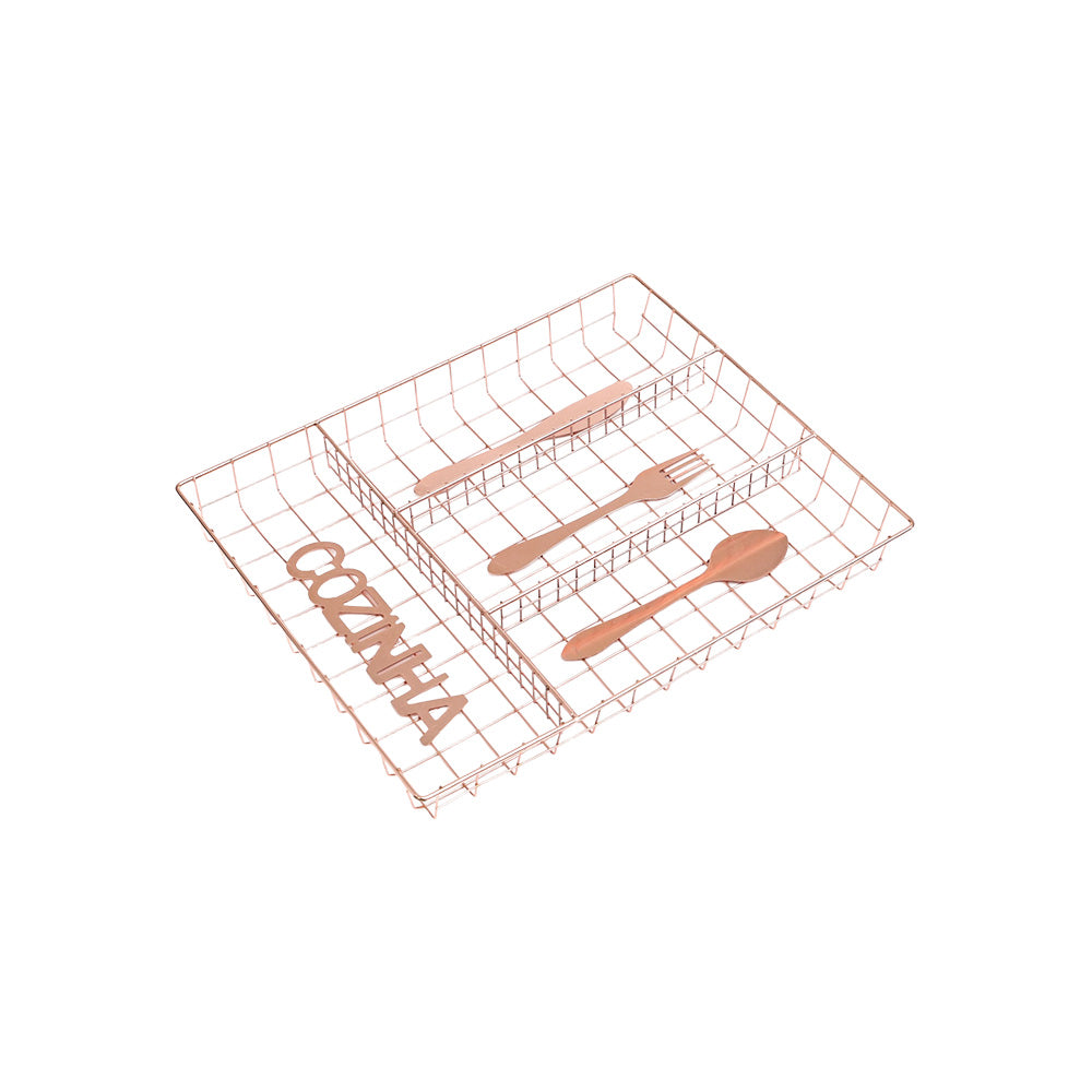 Wire Drawer Insert Cutlery Rose Gold 32X26X3.5CM - 625020