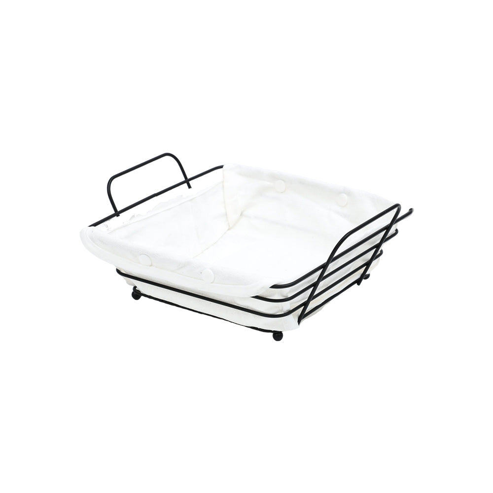 Bread Basket Square Black with White Insert - 625022