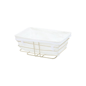 Bread Basket White Wire with Liner 24X17X10CM - 625023