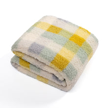 Load image into Gallery viewer, Casa Rosso Sherpa Check Throw Blue/Cream/Mustard 127X152CM - 655138
