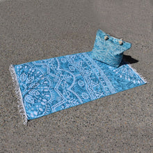 Load image into Gallery viewer, Beach Bag and Towel With Fringe Set Blue Mandala - 662100
