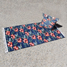 Load image into Gallery viewer, Beach Bag and Towel With Fringe Set Red Hibiscus - 662102
