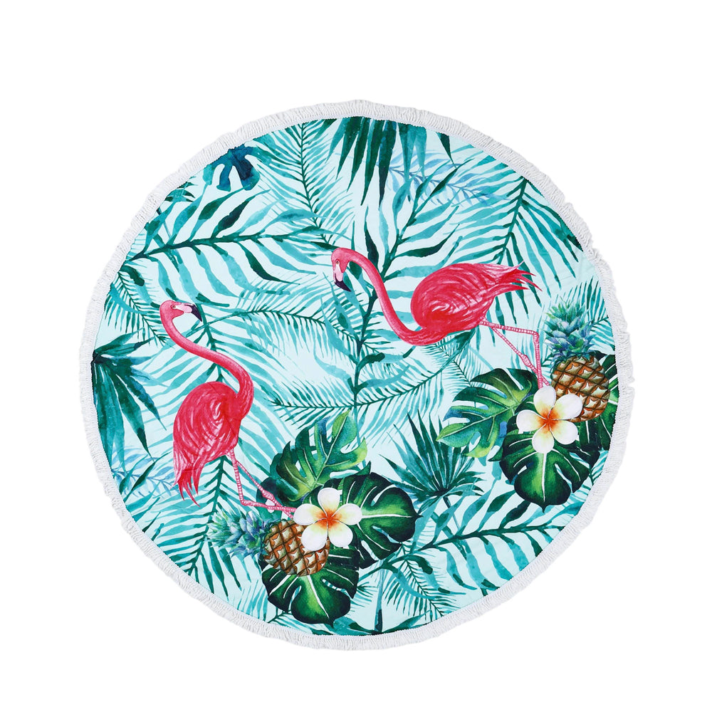 Round Towel Microfibre 150CM with Beach Bag Palm - 662119
