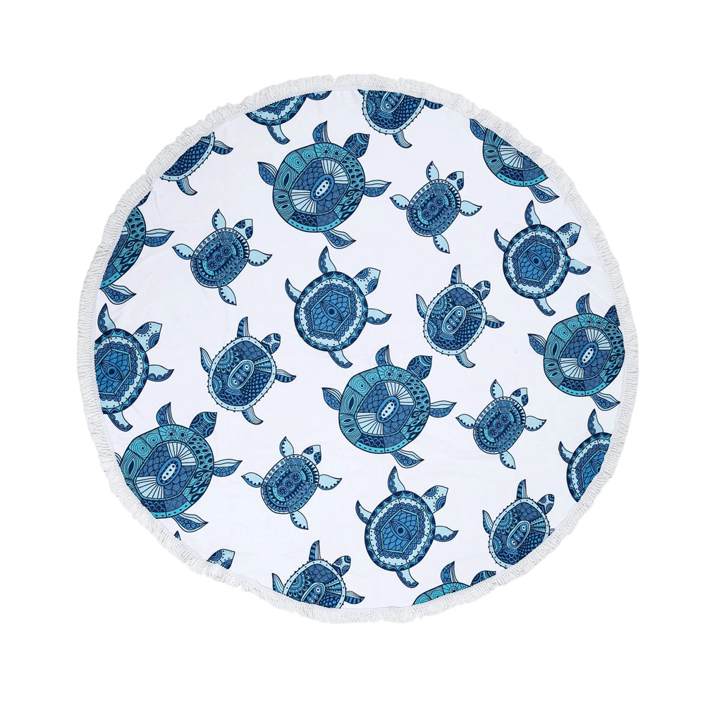 Round Towel Microfibre 150CM with Beach Bag Turtle - 662120