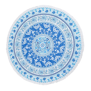 Round Towel Microfibre 150CM with Beach Bag Blue Mandala - 662122