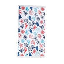 Load image into Gallery viewer, Beach Bag and Towel With Fringe Set Turtle Mix - 662126
