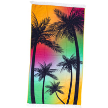 Load image into Gallery viewer, Beach Bag and Towel With Fringe Set Palm Sunset - 662128

