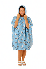 Load image into Gallery viewer, CR Hoodie Towel Plus Hood Sky Blue Seagull 90X120CM - 662134
