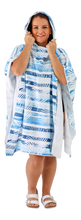 Load image into Gallery viewer, CR Hoodie Towel Plus Hood Blue Palm Stripe 90X120CM - 662138
