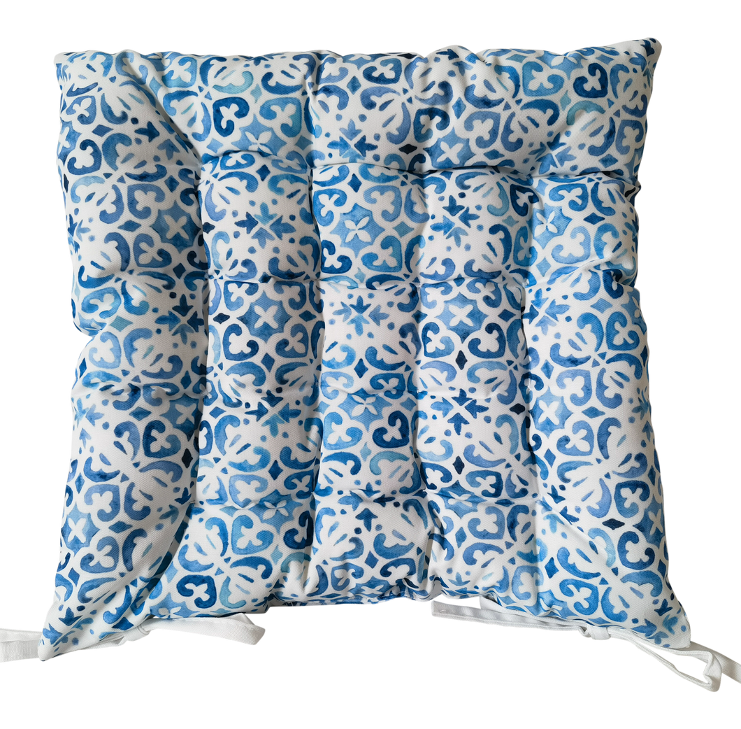 CR Chair Pad Blue Tile 40CM - 663053