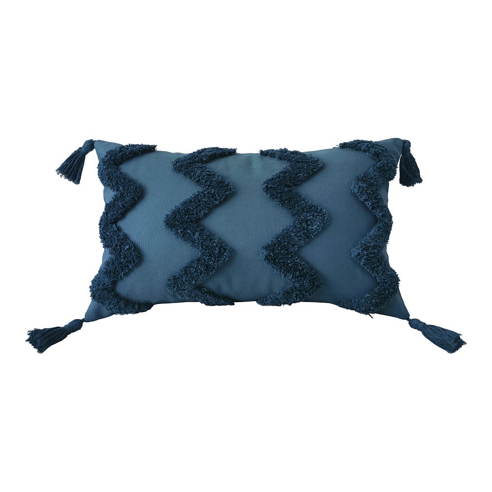 CR Sasha Cushion Tufted Zig Zag Deep Lake Blue 30x50CM - 663167