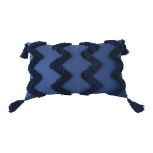 CR Sasha Cushion Tufted Zig Zag Navy 30x50CM - 663168