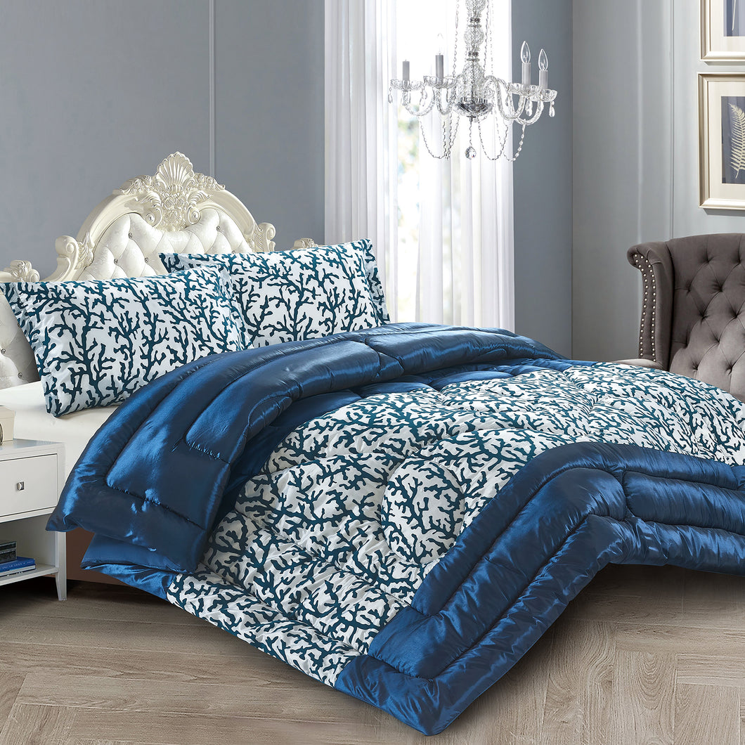 Casa Rosso ST Comforter Set Queen Blue Coral 230x250CM - 664053