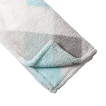 Load image into Gallery viewer, Casa Rosso Sherpa Check Blanket KB Winter Blue 220X240CM - 664217
