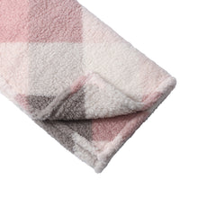 Load image into Gallery viewer, Casa Rosso Sherpa Check Blanket QB Soft Pink 200X240CM - 664210
