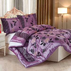 Casa Rosso ST Comforter Set Cal-King Mauve Chrysanthenum 260x280CM - 664501