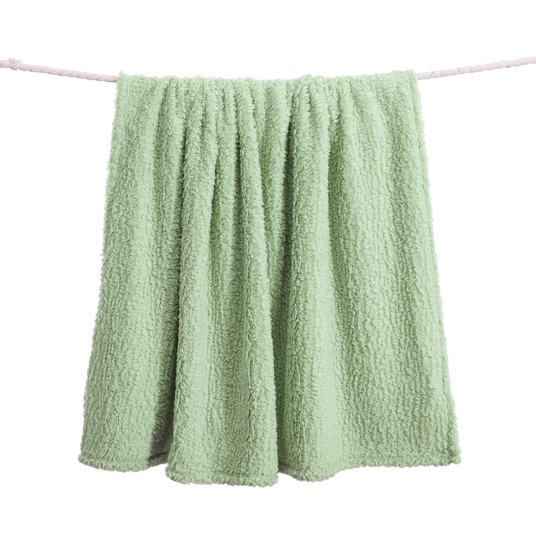 Casa Rosso Sherpa Blanket QB Sage Green 200X240CM - 664149