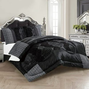 Casa Rosso ST Comforter Set Cal-King Black Flock 260x280CM - 664503