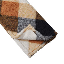Load image into Gallery viewer, Casa Rosso Sherpa Check Blanket QB Mustard 200X240CM - 664196
