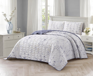 Casa Rosso Pinsonic Bedspread KB Blue/Light Tan 235X265CM - 664249
