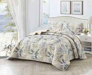 Casa Rosso Pinsonic Bedspread KB Grey Palm 235X265CM - 664258
