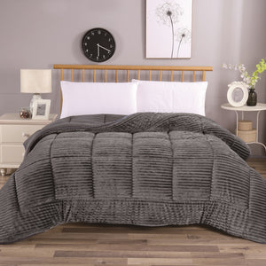 Casa Rosso Flannel Line Comforter QB Charcoal 220X220CM - 664338