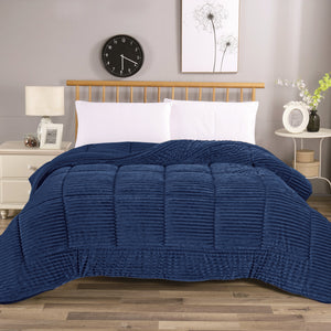 Casa Rosso Flannel Line Comforter QB Deep Blue 220X220CM - 664376