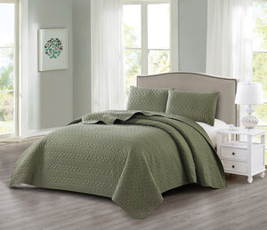 Casa Rosso ST Pinsonic Bedspread QB Sage 200x240CM - 664408