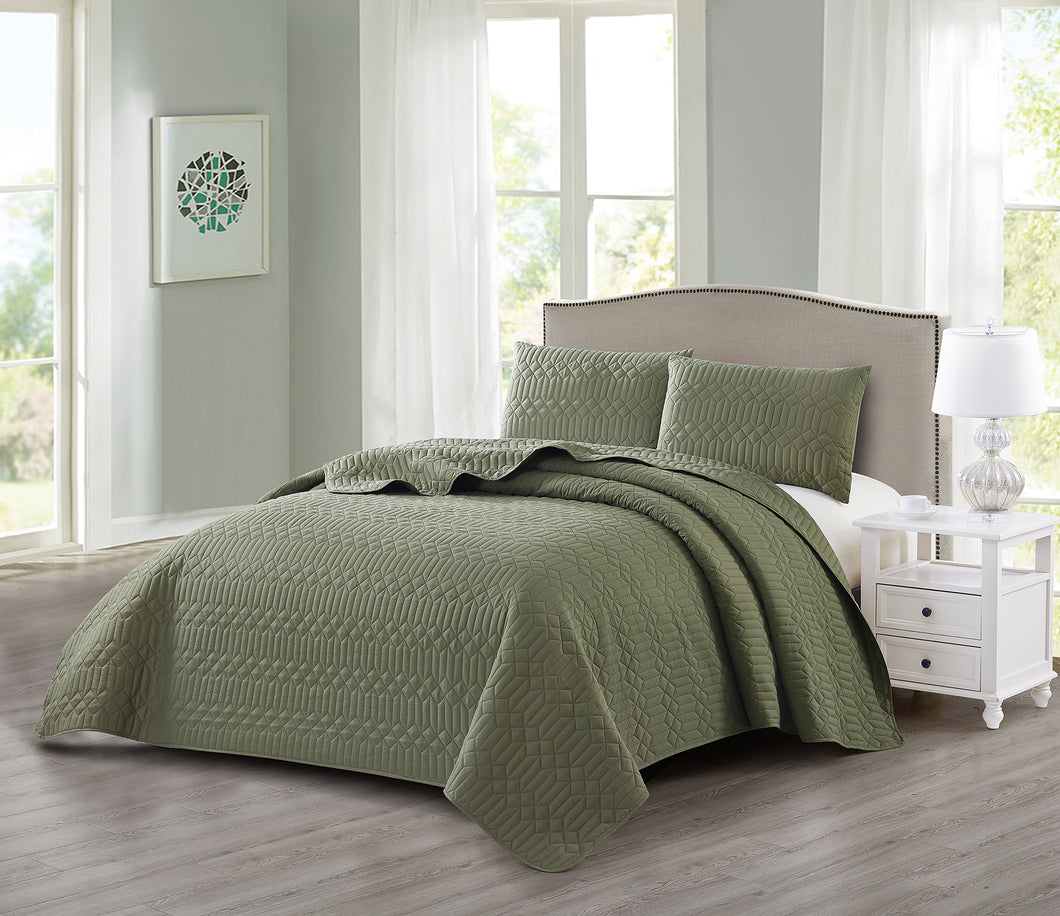 Casa Rosso ST Pinsonic Bedspread QB Sage 200x240CM - 664408