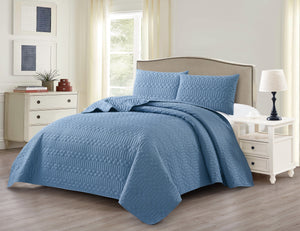 Casa Rosso ST Pinsonic Bedspread QB Blue 200x240CM - 664409