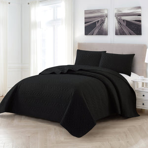 Casa Rosso ST Pinsonic Bedspread QB Black 200x240CM - 664410