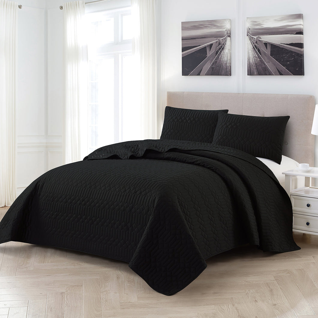 Casa Rosso ST Pinsonic Bedspread QB Black 200x240CM - 664410