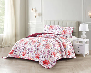 Casa Rosso Pinsonic Bedspread KB Pink Florage 235X265CM - 664431