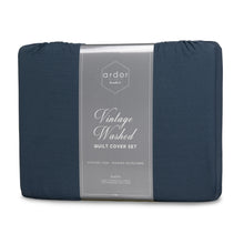 Load image into Gallery viewer, Ardor Boudoir Vintage Washed Quilt Cover Set QB Navy - 664489
