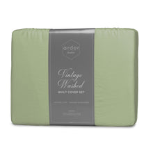 Load image into Gallery viewer, Ardor Boudoir Vintage Washed Quilt Cover Set QB Sage - 664495
