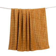 Load image into Gallery viewer, Casa Rosso Bubble Flannel Throw Mustard 127X152CM - 664502
