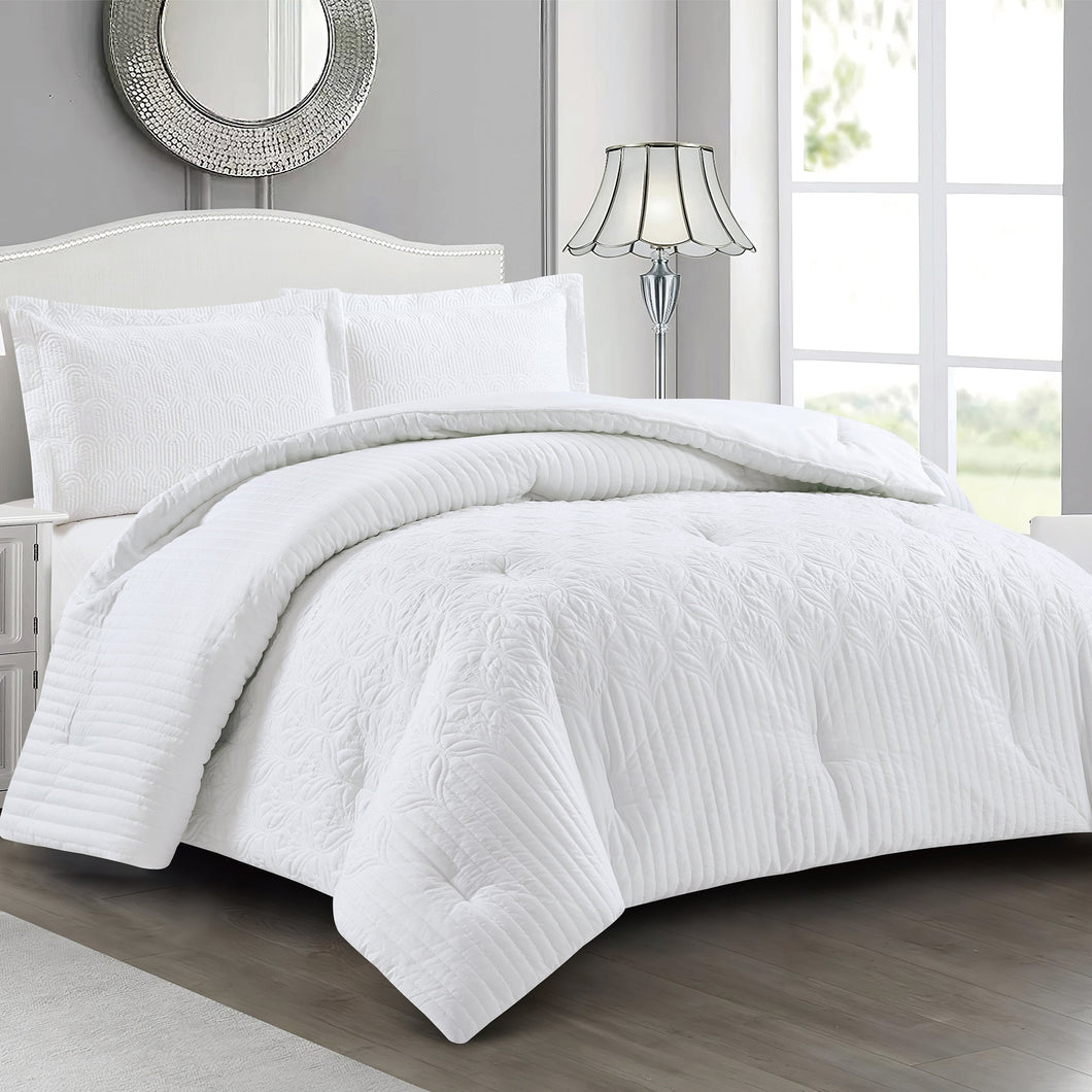 Casa Rosso Comforter Set Queen Julia White 230X250CM - 664520