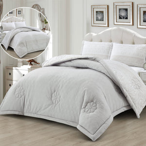 Casa Rosso Comforter Set Cal-King Sophia Silver 260X280CM - 664533