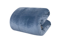 Load image into Gallery viewer, Casa Rosso Flan+Sherpa Comforter Set KB Blue 240X240CM - 664714
