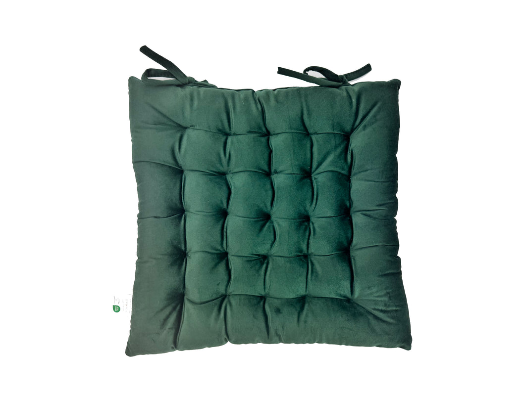 CR Velveteen Chair Pad Bottle Green 40CM - 664899