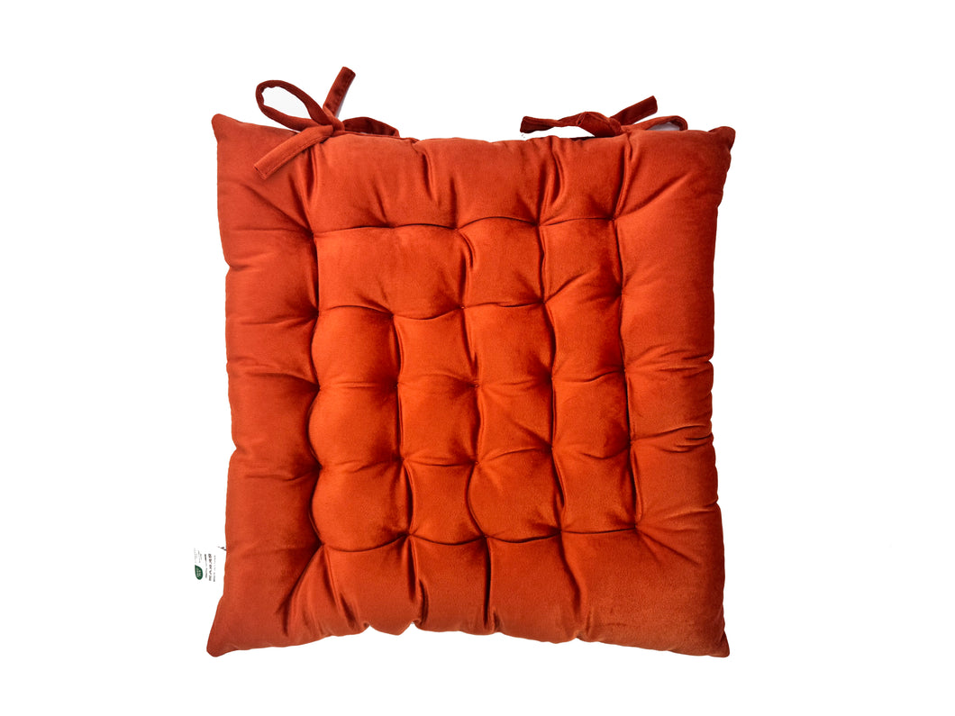 CR Velveteen Chair Pad Burnt Orange 40CM - 664953