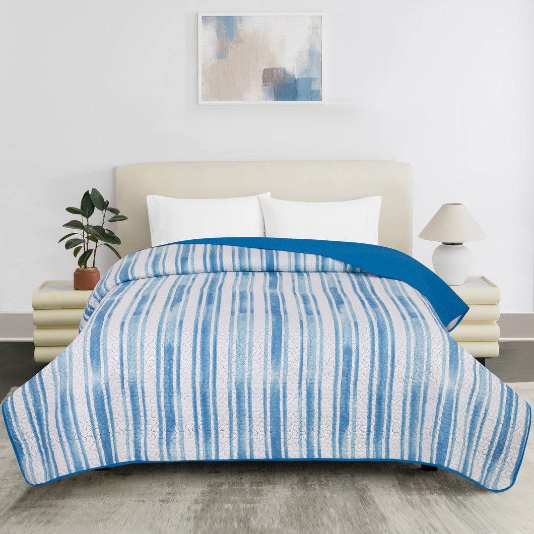 Casa Rosso Vintage Quilt Pinsonic Hampton Blue Stripe KB 235X265CM - 665798